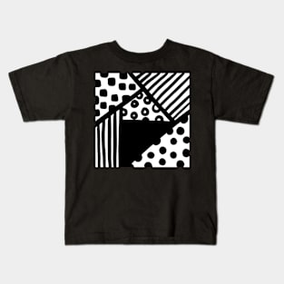 Abstract geometric black and white pattern Kids T-Shirt